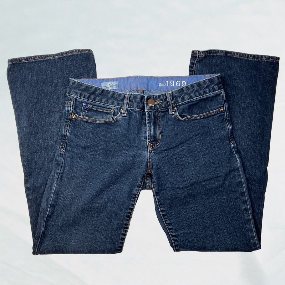 Gap 1969 Dark Wash Sexy Boot Cut Jeans Size 28/6